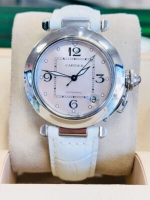 Cartier Pasha C 2324 35mm Factory PINK Mop Dial Ladies Automatic RARE Watch