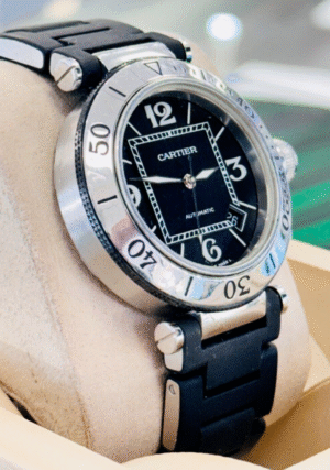 Cartier Pasha Seatimer 40mm 2790 Steel Black Dive Bezel Diver Watch