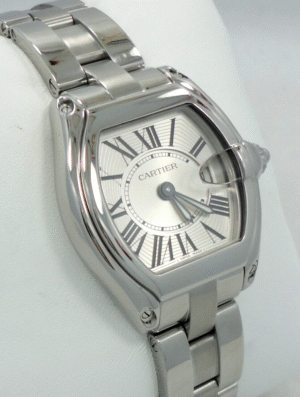 Cartier Roadster 2675 Quartz Steel Ladies Watch Mint Condition