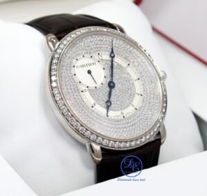 Cartier Ronde Louis WR007003 18K White Gold 42mm Fact Diamonds BOX/PAPERS MINT