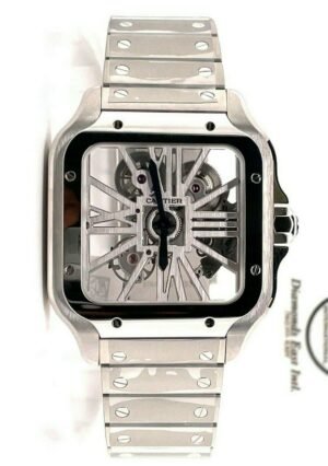 Cartier Santos De Cartier Skeleton 39.8mm Large Steel WHSA0015 Box/Paper UNWORN