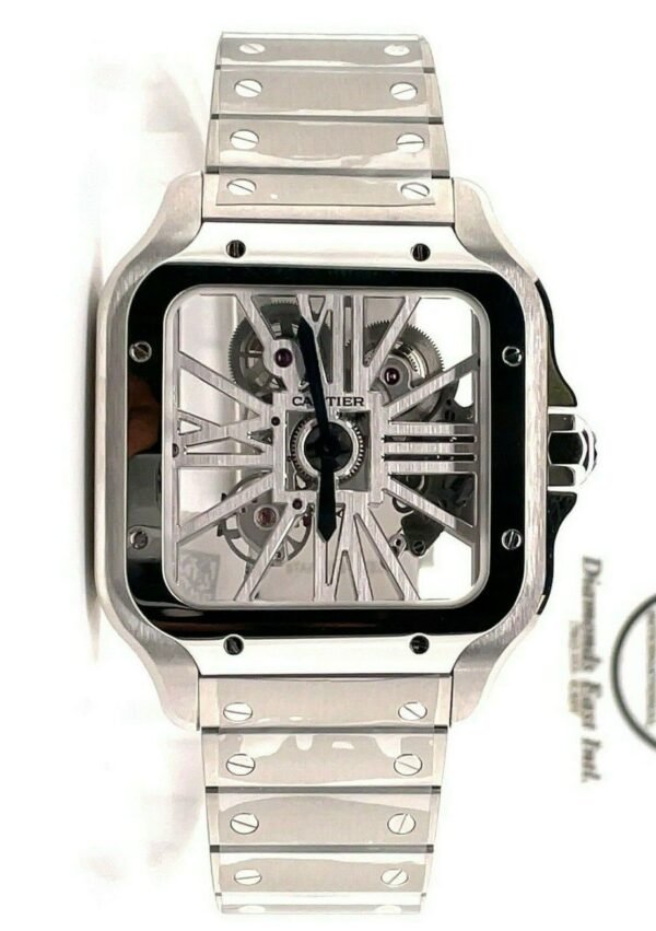Cartier Santos De Cartier Skeleton 39.8mm Large Steel WHSA0015 Box/Paper UNWORN