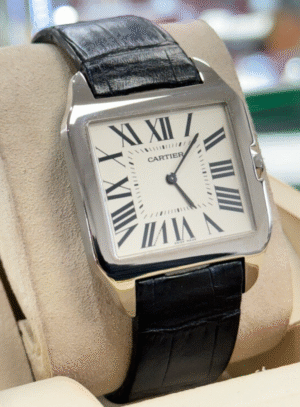 Cartier Santos Dumont 18k White Gold W2007051 2651 35mm Manual Wind Large Watch