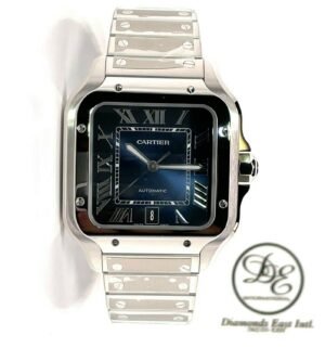 Cartier Santos WSSA0030 Large Blue Dial Watch Box/Paper UNWORN