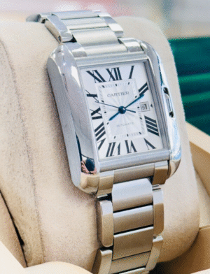 Cartier Tank Anglaise W5310009 LARGE Silver Dial Watch Box and Papers