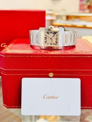 Cartier Tank Française WSTA0067 36.7mm Large Silvered Roman Dial Box/Paper *NEW