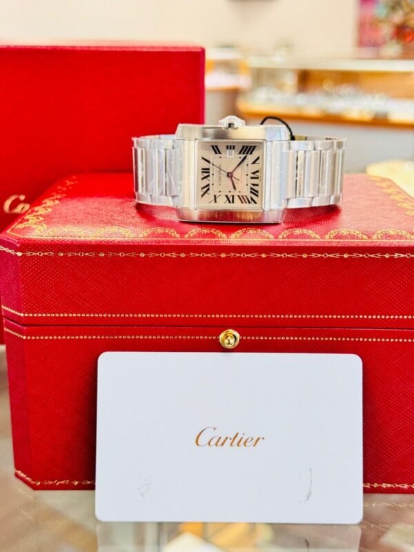 Cartier Tank Française WSTA0067 36.7mm Large Silvered Roman Dial Box/Paper *NEW