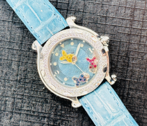 Chopard Happy Sport 332mm Steel Floating Fishes & Diamond Bezel Watch 27/8922