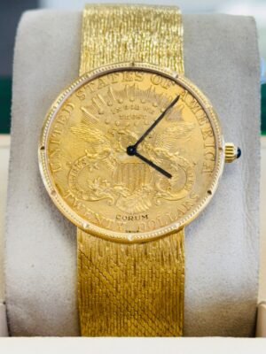 Corum 20 Dollars Double Eagle 22k Yellow Gold Coin 1904 Watch MINT SERVICED