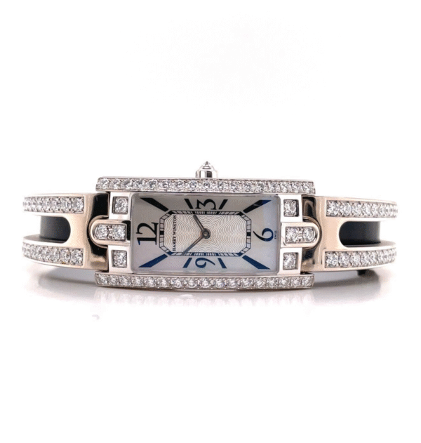 Harry Winston Avenue 330LQW 18K White Gold Factory Diamonds MOP Dial Watch MINT