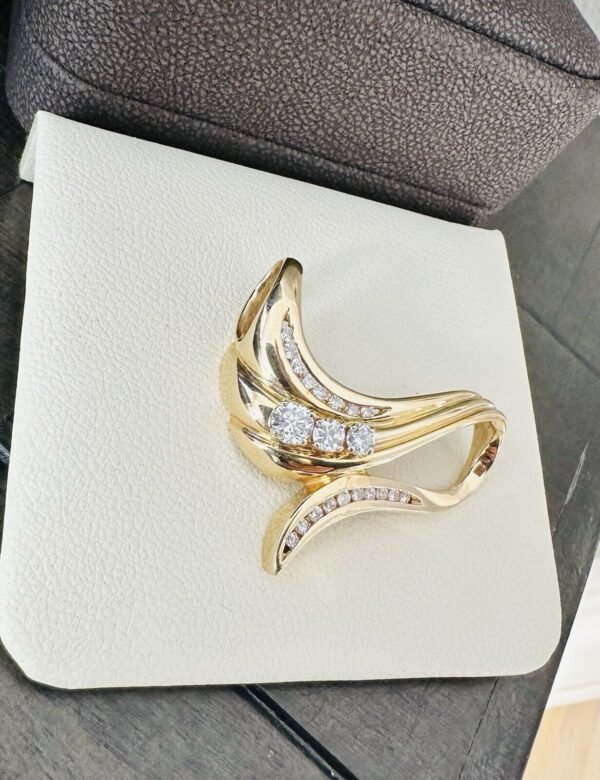 Ladies 14k Yellow Gold & Diamonds Omega Slide Pendant
