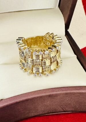 Ladies 18k Yellow Gold Roberto Coin Appassionata Diamond Ring ~ Size 6