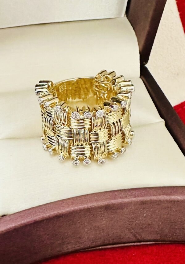 Ladies 18k Yellow Gold Roberto Coin Appassionata Diamond Ring ~ Size 6