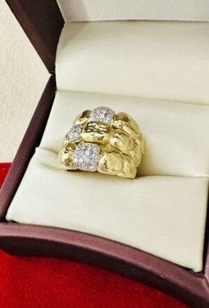 Ladies Estate Seidengang 18k Gold and Diamond Triple Band Ring