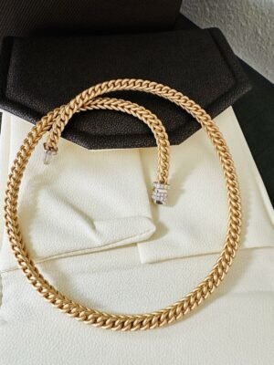 Ladies La Pepita 18k Yellow Gold Wheat Choker Necklace With Diamonds