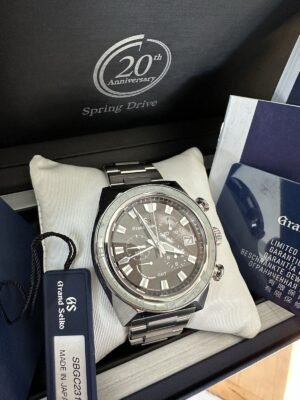 Men’s Grand Seiko Spring Drive 20th Anniversary GMT Titanium Chrono SBGC231 B&P
