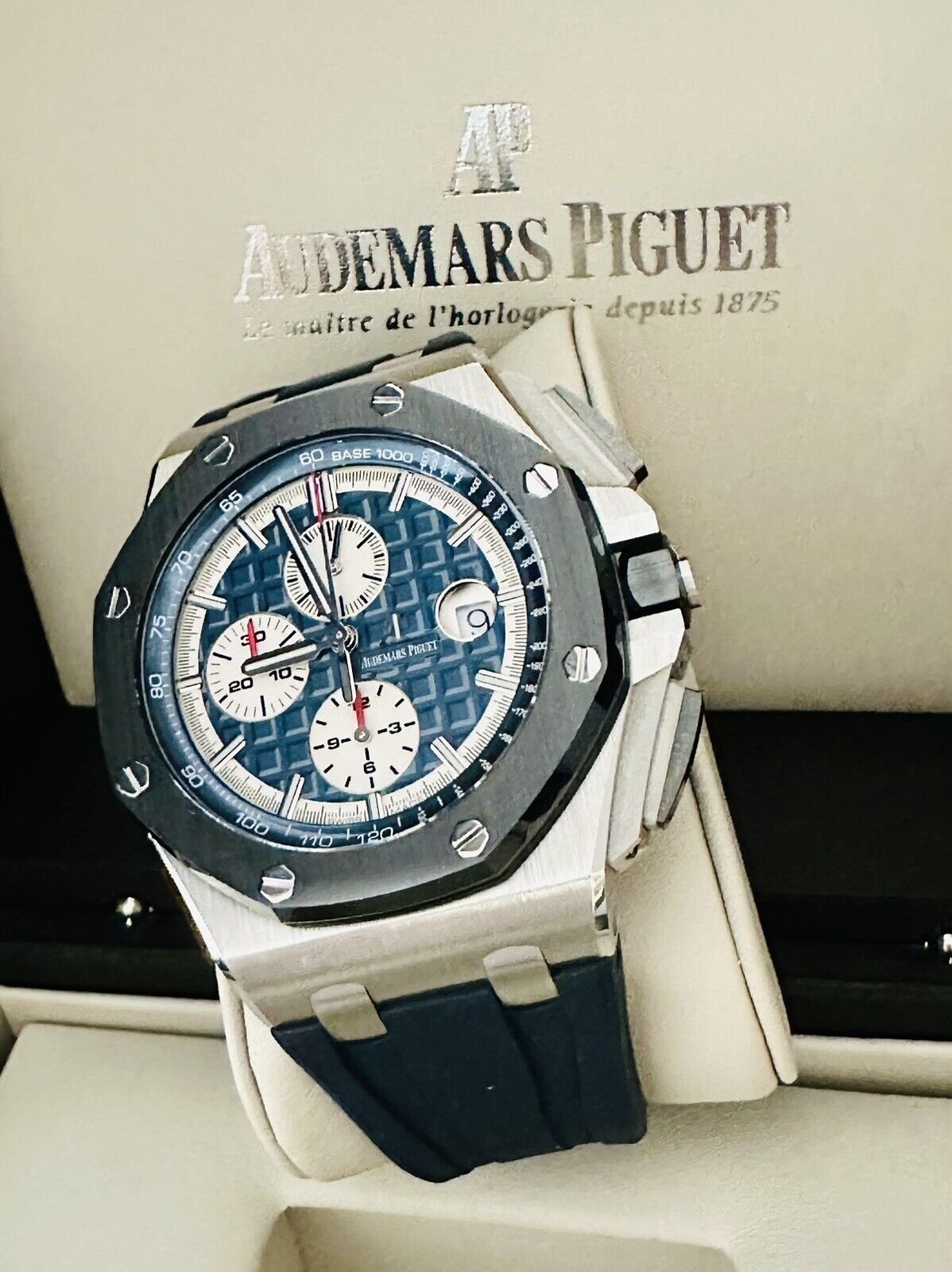 Men’s Platinum Audemars Piguet Royal Oak Offshore Chronograph 44mm In Box