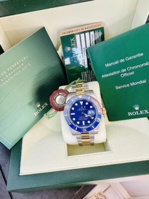 Men’s Rolex Submariner Ref 116613LB Blue Dial & Ceramic Bezel ~ Box & Papers