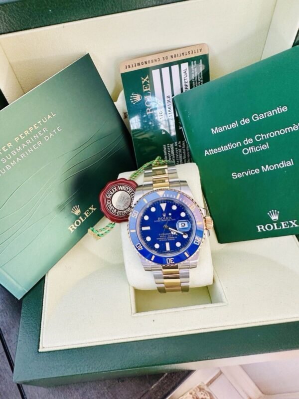 Men’s Rolex Submariner Ref 116613LB Blue Dial & Ceramic Bezel ~ Box & Papers
