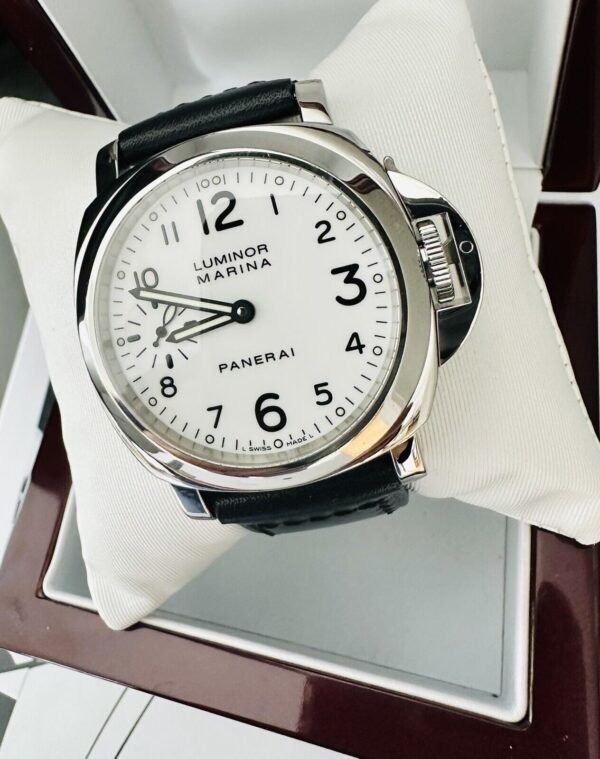Men’s Stainless Panerai PAM 113 Luminor Marina White Dial 44mm ~ SERVICED