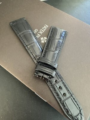 New Patek Philippe 21mm x 16mm Matte Black Alligator Watch Strap Band
