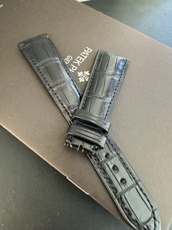 New Patek Philippe 21mm x 16mm Matte Black Alligator Watch Strap Band