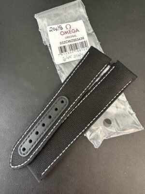 Omega Speedmaster 20mm X 18mm Leather & Rubber Silver Snoopy Watch Strap Band