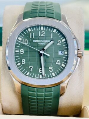Patek Philippe Aquanaut 5168G Jumbo 18K White Gold Khaki Green Box and Papers