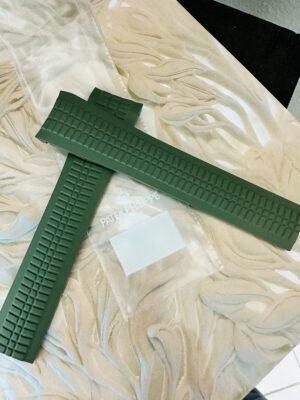 Patek Philippe Green Rubber Band 22mm And 18mm Buckle End