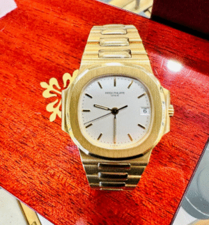 Patek Philippe Nautilus 3800J 18K Yellow Gold White Dial Watch Box & Papers