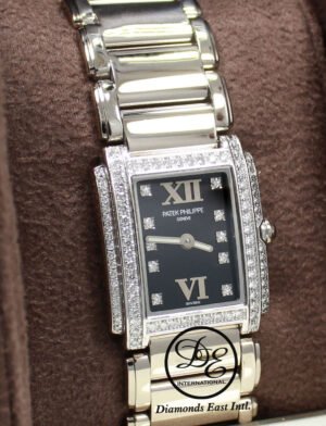 Patek Philippe Twenty 4 4908/200G Factory Diamonds 18K White Gold Watch *MINT*