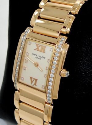 Patek Philippe TWENTY 4 Diamonds 18k Rose Gold Lady's Watch 4910/11R *MINT