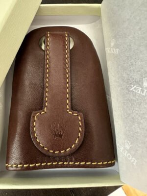 Rare Rolex Brown Leather Key Chain Pouch~ New In Box