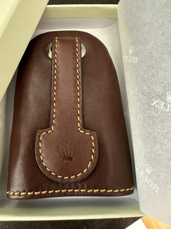 Rare Rolex Brown Leather Key Chain Pouch~ New In Box