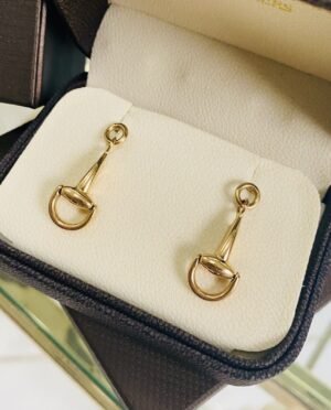 Roberto Coin 18k Yellow Gold Horsebit Equestrian Earrings In Box