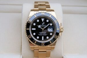 ROLEX 116618 SUBMARINER YELLOW GOLD BLACK DIAL