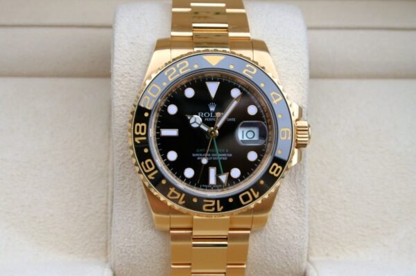 ROLEX 116718 GMT MASTER II WATCH 18K YELLOW GOLD
