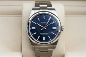 ROLEX 124300 OYSTER PERPETUAL BLUE DIAL WATCH NIB