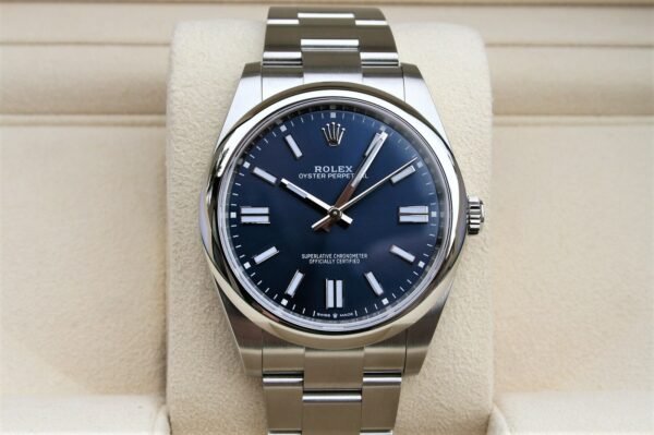 ROLEX 124300 OYSTER PERPETUAL BLUE DIAL WATCH NIB
