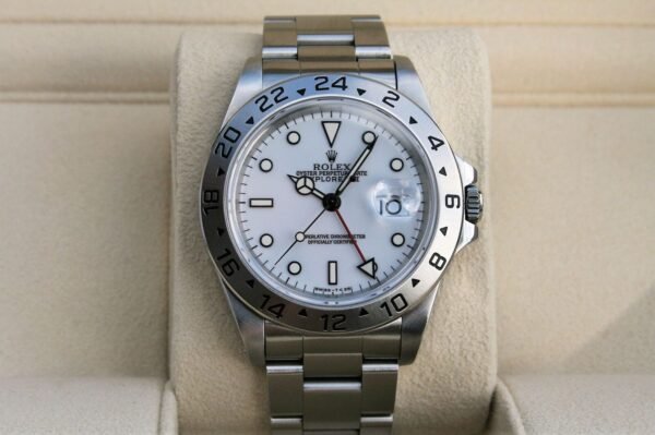 ROLEX 16570 EXPLORER II WATCH WHITE POLAR DIAL
