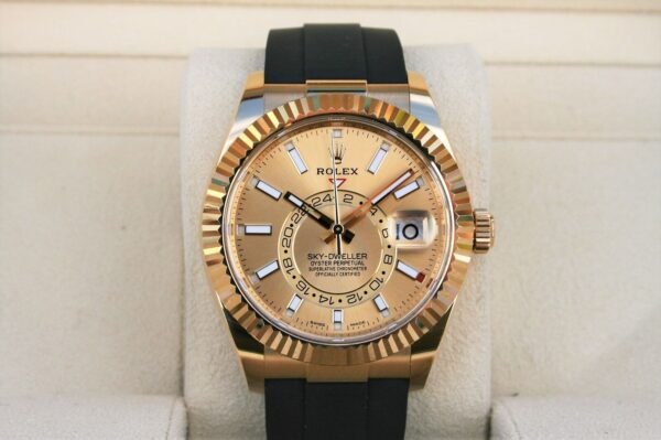 ROLEX 326238 SKYDWELLER WATCH YELLOW GOLD OYSTERFLEX