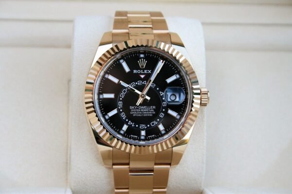 ROLEX 326938 SKY-DWELLER WATCH 18K BLACK DIAL