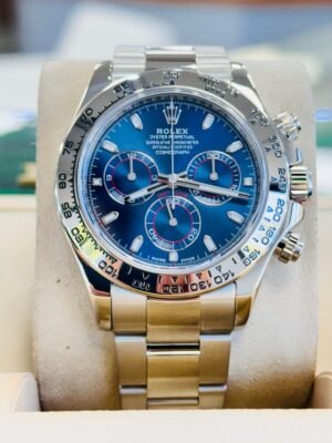 Rolex Cosmograph Daytona White Gold 116509 Blue Dial Oyster Bracelet Bezel B/PPR