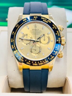 Rolex Cosmograph Daytona Yellow Gold 116518 OYSTERFLEX Champagne Dial B/PAPERS