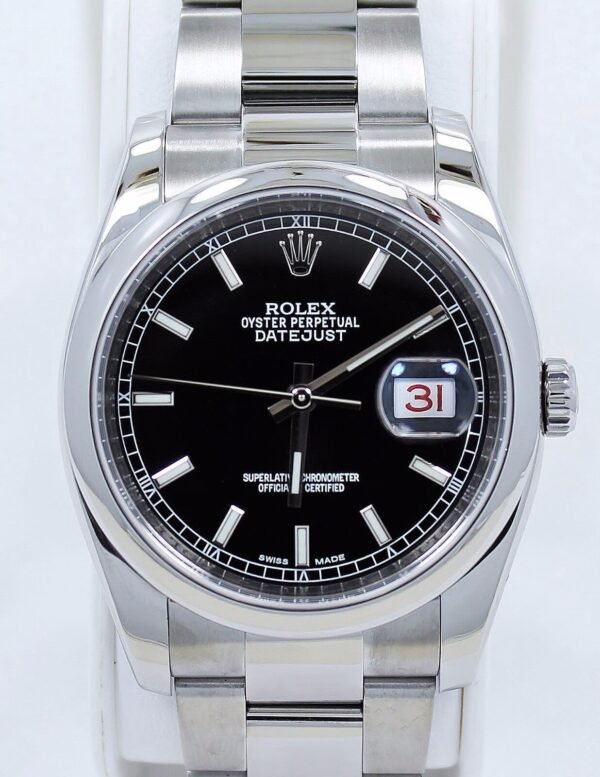 ROLEX DATEJUST 116200 36mm BLACK STICK DIAL OYSTER PERPETUAL *MINT CONDITION*