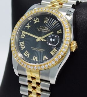 Rolex Datejust 116233 2Tone 18K Yellow Gold /SS 1.30CT Diamond Bezel Watch *MINT