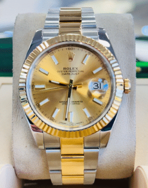 Rolex Datejust 126333 18k Yellow Gold & Steel Oyster Band Champagne Dial Watch