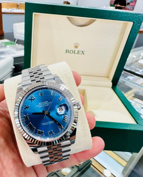 Rolex Datejust 126334 41mm Jubilee Blue Dial 18K White Gold Bezel Watch UNWORN