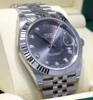 Rolex Datejust 126334 41mm Jubilee Rhodium Diamond Dial 18K W Gold Bezel *NEW*