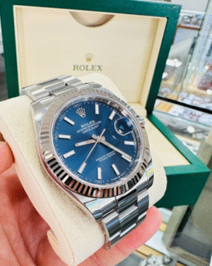 Rolex Datejust 126334 41mm Oyster Blue Dial 18K White Gold Bezel Watch NEW
